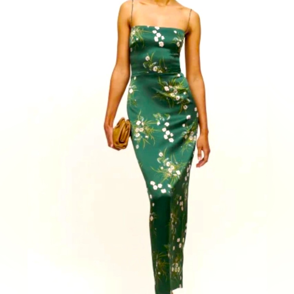 The Reformation Frankie Silk Dress- top tightened